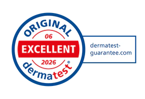 Dermatologically tested by Dermatest, graded EXCELLENT, 06/2026